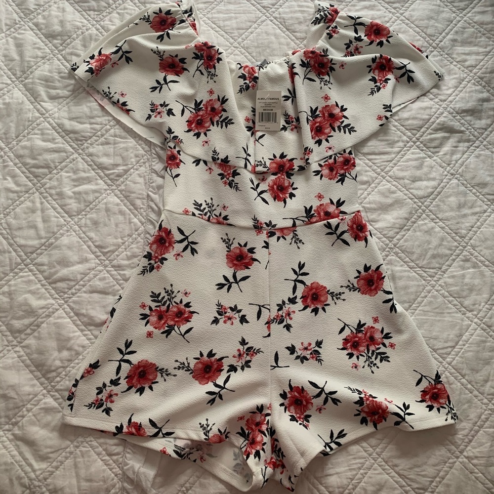 Strapless Floral Romper